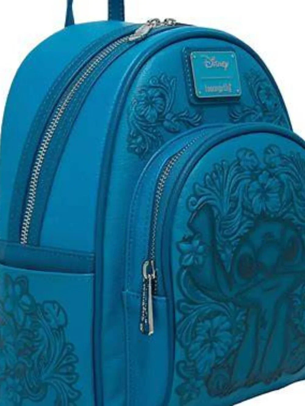 New with tags Loungefly Disney Lilo & Stitch Blue Tooling Debossed Mini Backpack